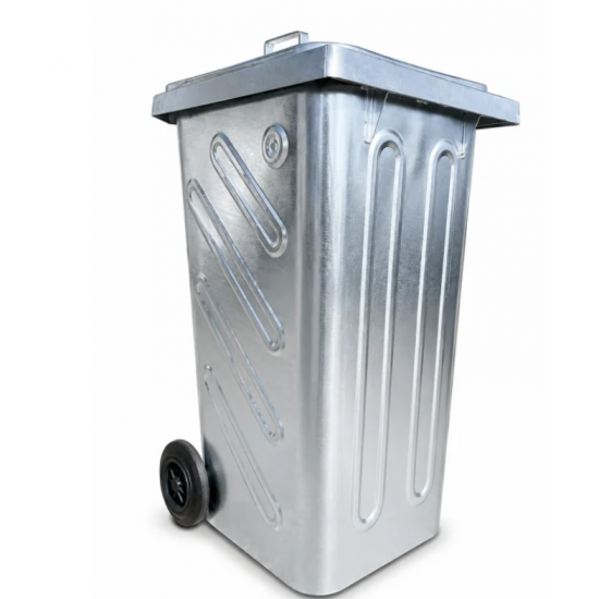 Pubela metalica zincata 120 L, capac metalic-transport inlcus