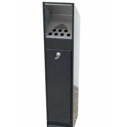 Scrumiera Verticala cu Cos de Gunoi Integrat, Otel Inoxidabil Satinat