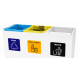 Coș de reciclare alb cu 3 compartimente 3x60L – 180 litri