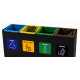 Coș de reciclare negru cu 4 compartimente 4x60L – 240 litri Coș de reciclare negru cu 4 compartimente 4x60L – 240 litri