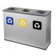 Coș de reciclare gri otel cu acoperire organica, cu 3 compartimente 3x60L – 180 litri Coș de reciclare gri otel cu acoperire organica, cu 3 compartimente 3x60L – 180 litri