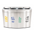 Cos gunoi modern pentru colectare selectiva din inox, 4 compartimente, 3x60L