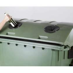 Eurocontainer din plastic, 1100 L, capac rotund, verde, inchizatoare pentru capac - colectare sticla - Transport Inclus Eurocontainer din plastic, 1100 L, capac rotund, verde, inchizatoare pentru capac - colectare sticla - Transport Inclus