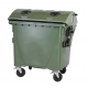 Eurocontainer din plastic, 1100 L, capac rotund, verde, inchizatoare pentru capac - colectare sticla - Transport Inclus