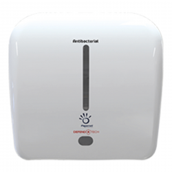 Dispenser din plastic Universus cu senzor pentru rola autocut, alb, tratat antibacterian, Papernet Dispenser din plastic Universus cu senzor pentru rola autocut, alb, tratat antibacterian, Papernet