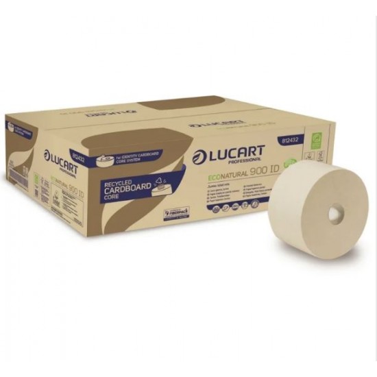 Hartie igienica mini jumbo Lucart Cardboard Core, Econatural 900ID, 202 m