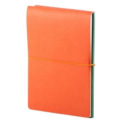 Notes Switch, piele, A5, liniat + matematica, verde/portocaliu