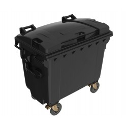 Eurocontainer din material plastic 660 l negru cu capac plat Europlast - Transport Inclus Eurocontainer din material plastic 660 l negru cu capac plat Europlast - Transport Inclus