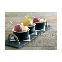 Pahare carton inghetata negre, 120 ml, 50 buc/set