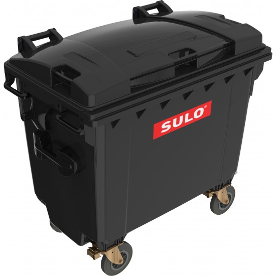 Eurocontainer din material plastic 660 l negru cu capac plat MEVATEC - Transport Inclus Eurocontainer din material plastic 660 l negru cu capac plat MEVATEC - Transport Inclus