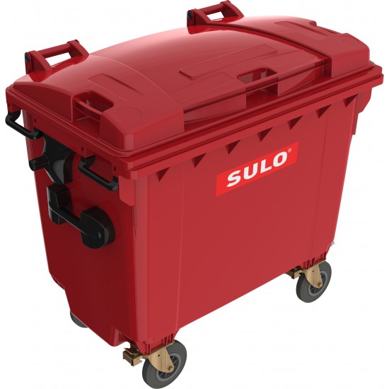 Eurocontainer din material plastic 660 l rosu cu capac plat MEVATEC - Transport Inclus Eurocontainer din material plastic 660 l rosu cu capac plat MEVATEC - Transport Inclus