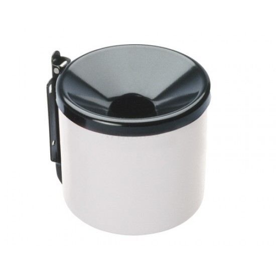 Scrumiera pentru perete exterior otel lacuit alb/negru 9x10 cm Scrumiera pentru perete exterior otel lacuit alb/negru 9x10 cm