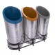 GOTHENBURG A Cosuri moderne pentru colectare selectiva pentru spatii publice, 3x36L, inox GOTHENBURG A Cosuri moderne pentru colectare selectiva pentru spatii publice, 3x36L, inox