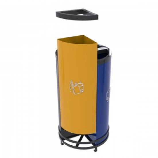 HELSINKI B Cosuri pentru reciclare cu aspect modern pentru zonele publice, 80L HELSINKI B Cosuri pentru reciclare cu aspect modern pentru zonele publice, 80L