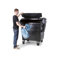 Eurocontainer plastic, 1100 L, negru, capac in capac verde, SULO - Transport Inclus Eurocontainer plastic, 1100 L, negru, capac in capac verde, SULO - Transport Inclus