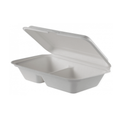 Caserole patrate BIO mici cu capac din trestie de zahar 3 compartimente, 50 buc/set Caserole patrate BIO mici cu capac din trestie de zahar 3 compartimente, 50 buc/set