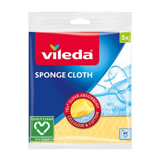 Lavete umede Vileda Sponge Cloth Aqua, 5 buc./set Lavete umede Vileda Sponge Cloth Aqua, 5 buc./set