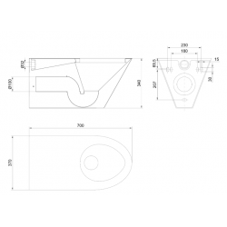VAS WC PENTRU PERSOANE CU DIZABILITATI INOX, NOFER