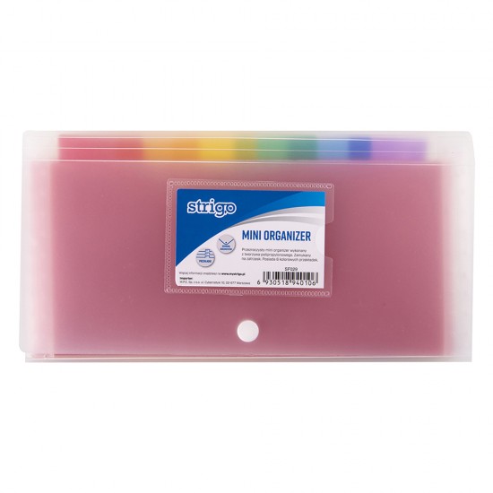 Dosar plic cu capsa DL 6 compartimente colorate, transparent