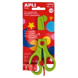 Foarfeca pre-scolari Apli, verde, 13 cm, taiere dreapta Foarfeca pre-scolari Apli, verde, 13 cm, taiere dreapta