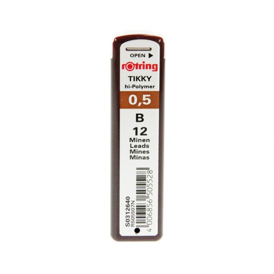 Mine creion mecanic Rotring, 0.5 mm , B, 12 bucati/cutie Mine creion mecanic Rotring, 0.5 mm , B, 12 bucati/cutie