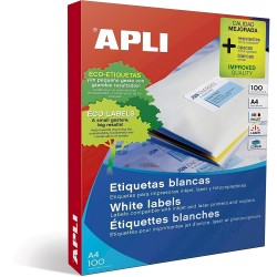 Etichete autoadezive Apli, A4, 38 x 21.2 mm, 6500 bucati, 100 coli/top Etichete autoadezive Apli, A4, 38 x 21.2 mm, 6500 bucati, 100 coli/top