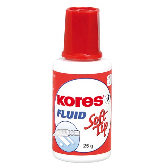 Fluid corector Kores, 20 ml, pe baza de solvent, aplicator cu burete Fluid corector Kores, 20 ml, pe baza de solvent, aplicator cu burete