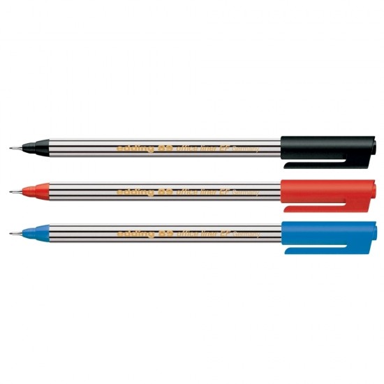 Liner Edding Office 89, varf fetru, 0.3 mm, 3 culori/set (negru, rosu, albastru) Liner Edding Office 89, varf fetru, 0.3 mm, 3 culori/set (negru, rosu, albastru)
