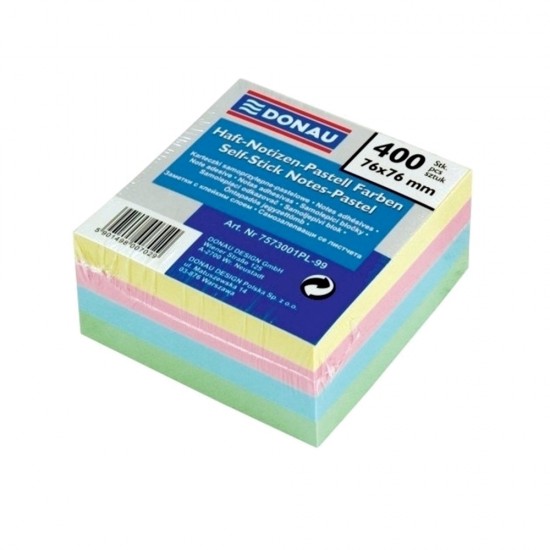 Notite adezive, Donau, 76 x 76 mm, multicolor, 400 file Notite adezive, Donau, 76 x 76 mm, multicolor, 400 file