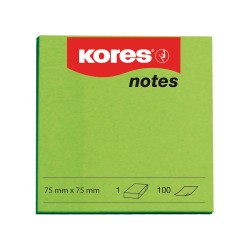 Notite adezive, Kores, 75 x 75 mm, verde, 100 file Notite adezive, Kores, 75 x 75 mm, verde, 100 file
