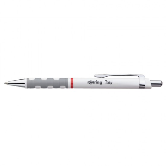 Pix cu mecanism, Rotring, Tikky III, 0.8 mm, alb, mina albastra Pix cu mecanism, Rotring, Tikky III, 0.8 mm, alb, mina albastra