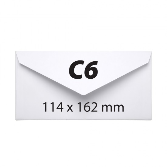 Plic C6, 114 x 162 mm, alb, gumat, clapa V, 70 g/mp, 25 bucati/set Plic C6, 114 x 162 mm, alb, gumat, clapa V, 70 g/mp, 25 bucati/set