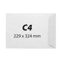 Plic C4, 229 x 324 mm, alb, autoadeziv, 90 g/mp, 25 bucati/set Plic C4, 229 x 324 mm, alb, autoadeziv, 90 g/mp, 25 bucati/set