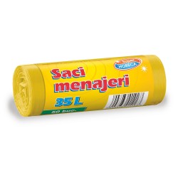 Saci menajeri galbeni, 35 l, 50 bucati/rola Saci menajeri galbeni, 35 l, 50 bucati/rola