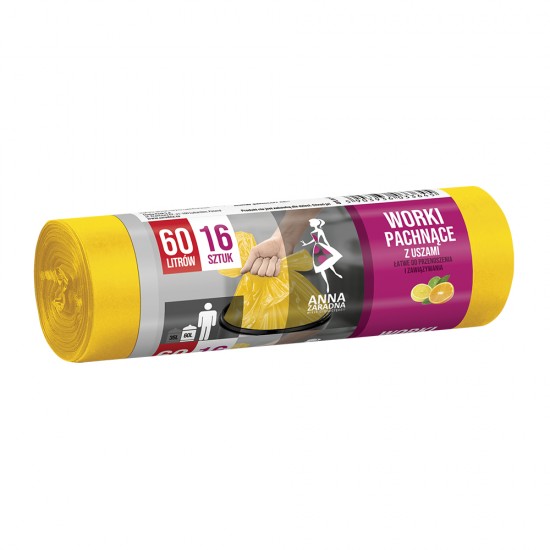 Saci menajeri HDLD, 60 l, galbeni, 16 bucati/rola Saci menajeri HDLD, 60 l, galbeni, 16 bucati/rola