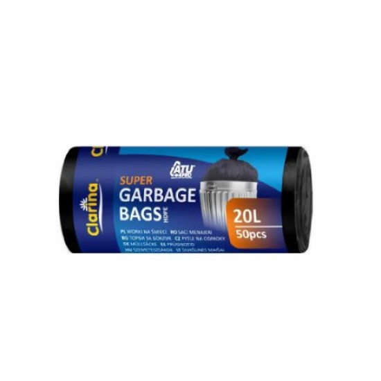 Saci menaj HDPE, 20L, negru, 7 microni, 50 bucati/rola