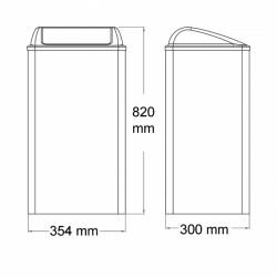 Cos de interior de 80L, cu capac batant, din inox cu finisaj satinat, Mediclinics Cos de interior de 80L, cu capac batant, din inox cu finisaj satinat, Mediclinics