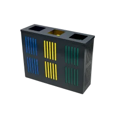 OSLO M Insula pentru reciclare cu design elegant pentru spatii moderne, metalic, de exterior, 3x37L, 25x75x70 cm