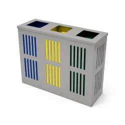 OSLO S Insula pentru reciclare din metal  3x37l, 25x75x70 cm, pentru spatii moderne