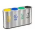 Cos de gunoi pentru colectare selectiva din inox, 4 compartimente, 4x60L, capace colorate