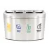 Cos gunoi modern pentru colectare selectiva din inox, 4 compartimente, 3x60L