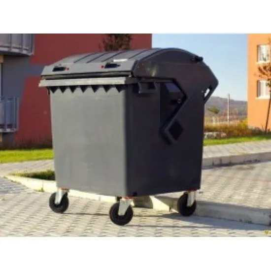 Container HDPE CLF 1100L cu capac plat negru - Transport inclus Container HDPE CLF 1100L cu capac plat negru - Transport inclus