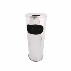 Cos gunoi inox cu scrumiera, capacitate 15 L