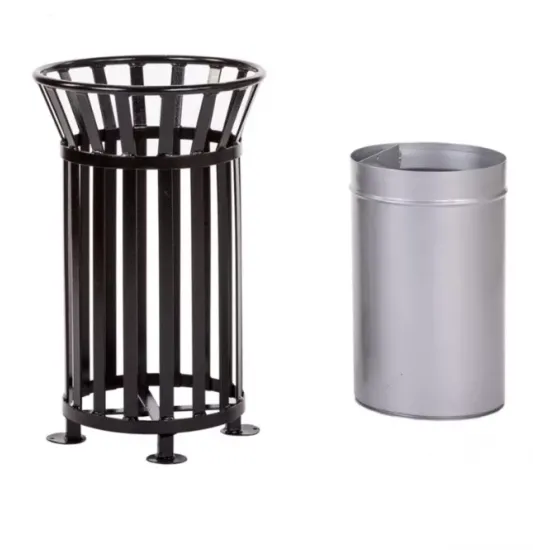 Cos stradal pentru gunoi, Negru, Metal, 35 L