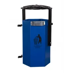Cos stradal pentru gunoi, Albastru, Metal, 50 L Cos stradal pentru gunoi, Albastru, Metal, 50 L