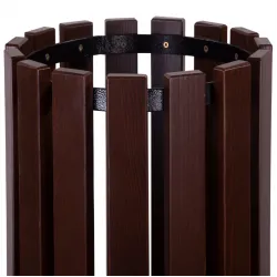 Cos stradal pentru gunoi, Maro, Metal si Lemn, 35 L Cos stradal pentru gunoi, Maro, Metal si Lemn, 35 L