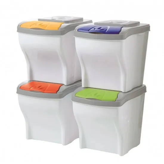 Cosuri de gunoi pentru colectare selectiva 4 x 20 L Cosuri de gunoi pentru colectare selectiva 4 x 20 L