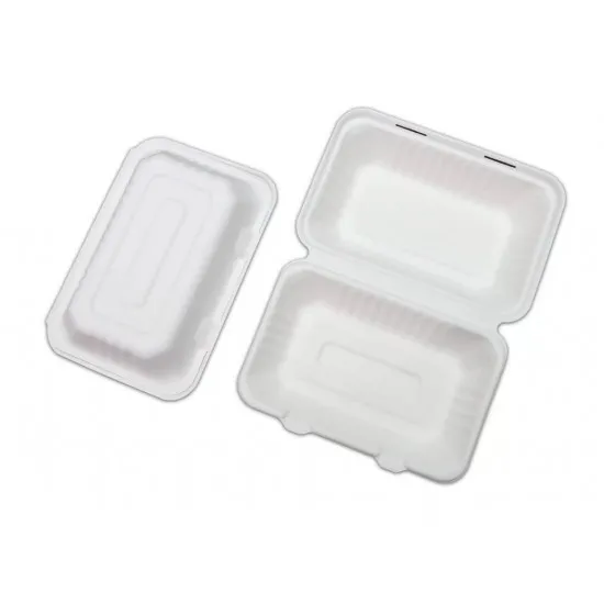Caserola cu Capac Unica Folosinta, Biodegradabila & Compostabila 23 x 16 cm (50 buc)