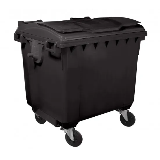 Container HDPE CLF 1100L cu capac plat negru - Transport inclus Container HDPE CLF 1100L cu capac plat negru - Transport inclus