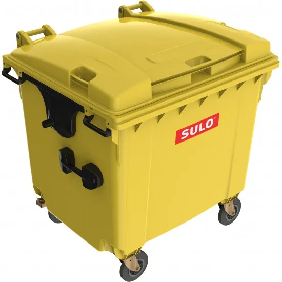 Eurocontainer galben din material plastic, cu capac plat, SULO, 1100 l - Transport Inclus Eurocontainer galben din material plastic, cu capac plat, SULO, 1100 l - Transport Inclus